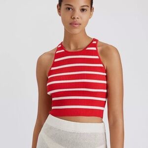 NWT Solid & Striped The Carson Knit Tank Top in Red and White | Size XL